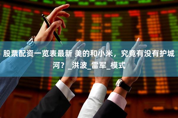 股票配资一览表最新 美的和小米，究竟有没有护城河？_洪波_雷军_模式